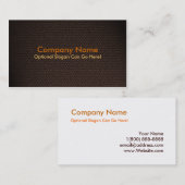 Conception de carte de visite orange de cuir de (Devant / Derrière)