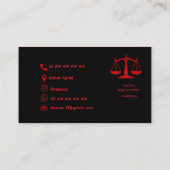 Conception de carte de visite pour avocat de luxe (Dos)