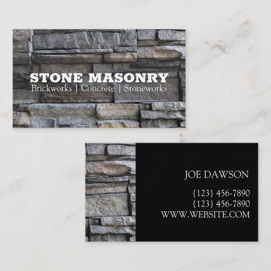 Conception de carte de visite pour maçonnerie de p (Devant / Derrière)