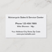 Conception de carte de visite pour motos (Dos)
