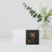 Conception de carte de visite QR Code Luxe – Noir (Debout devant)