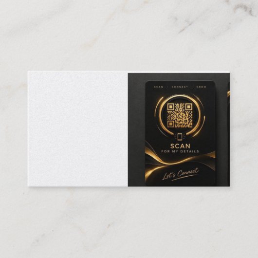 Conception de carte de visite QR Code Luxe – Noir (Devant)
