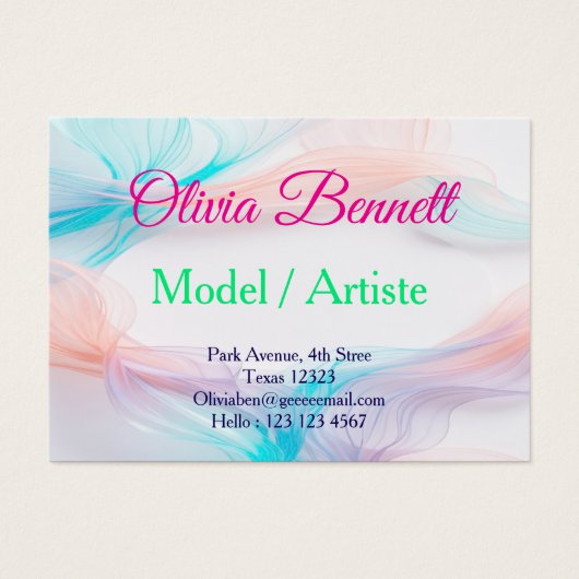 Conception de carte de visite vague fluide pastel  (Devant)