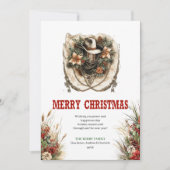 Conception de carte de vœux de Noël cowboy rouge v (Devant)