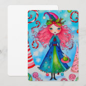 conception de carte de vœux de Noël Sorcière de No (Devant / Derrière)