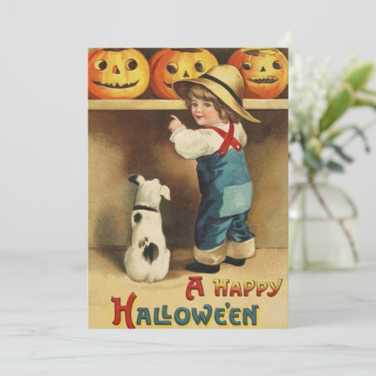 CONCEPTION DE CARTE DE VOEUX JOYEUX HALLOWEEN (Debout devant)