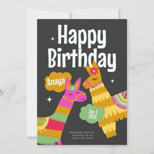 Conception de carte d'invitation d'anniversaire po (Devant)