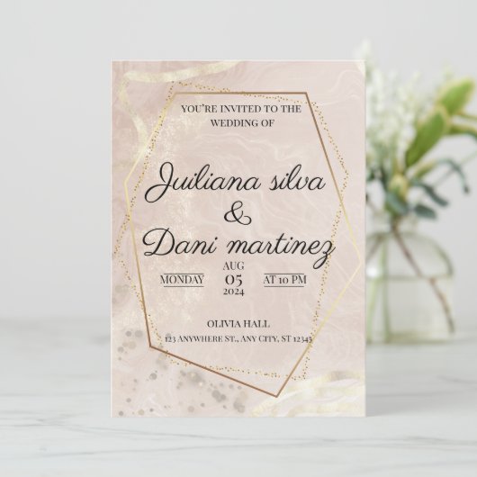 CONCEPTION DE CARTE FAIRE-PART DE MARIAGE (Debout devant)