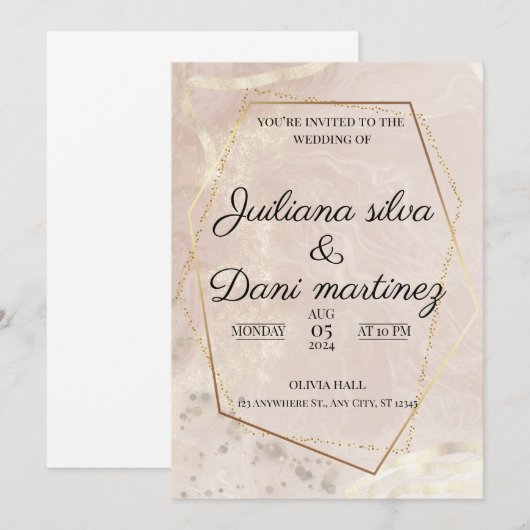 CONCEPTION DE CARTE FAIRE-PART DE MARIAGE (Devant / Derrière)