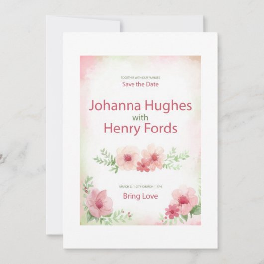 CONCEPTION DE CARTE FAIRE-PART DE MARIAGE (Devant)