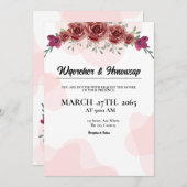 Conception de carte faire-part de mariage carré (Devant / Derrière)