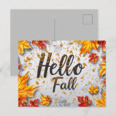 Conception de carte postale de voeux d'automne (Devant / Derrière)