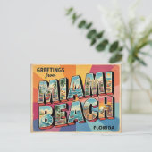 Conception de carte postale de voyage rétro Miami  (Debout devant)