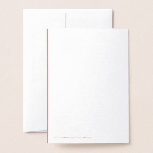 Conception de carte rose Galentine's Gold (Derrière avec enveloppe)
