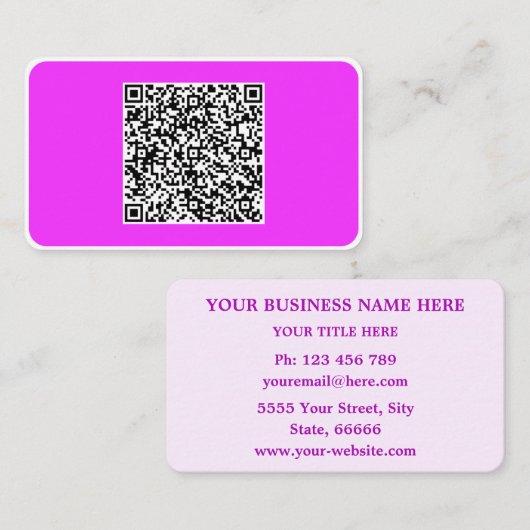 Conception de cartes de visite avec code QR à l'im (Devant / Derrière)