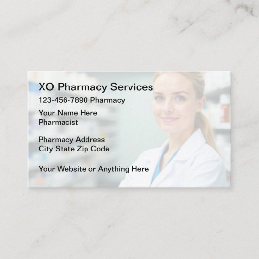 Conception de cartes de visite de pharmacie pharma (Devant)
