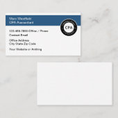 Conception de cartes de visite pour comptable CPA (Devant / Derrière)