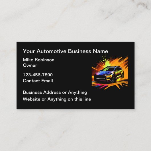 Conception de cartes de visite pour services autom (Devant)