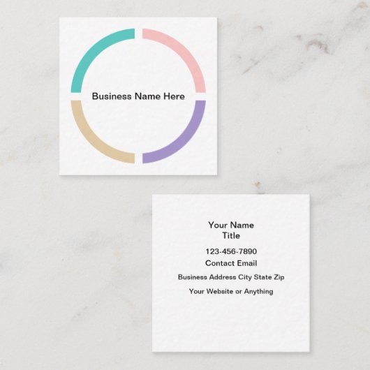 Conception de Cartes de Visite Tendance Couleur Pa (Devant / Derrière)