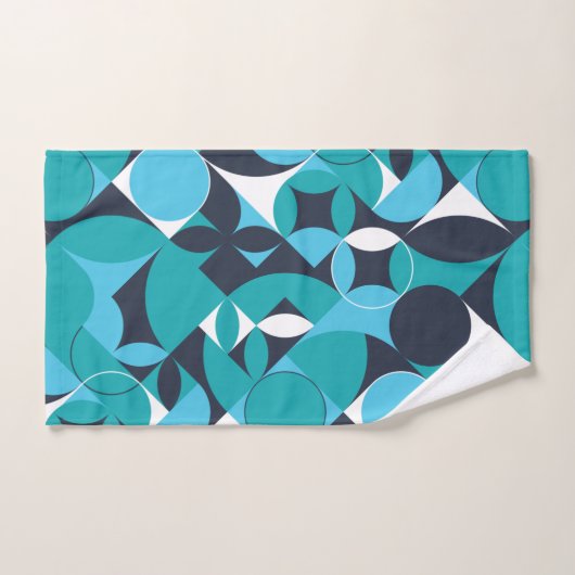Conception de cercles Abstraits Turquoises et nava (Serviette à main)