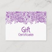 Conception de certificat cadeau à motifs cachemire (Devant)