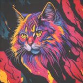 Conception de chat abstrait Autocollant vinyle déc (Recto)