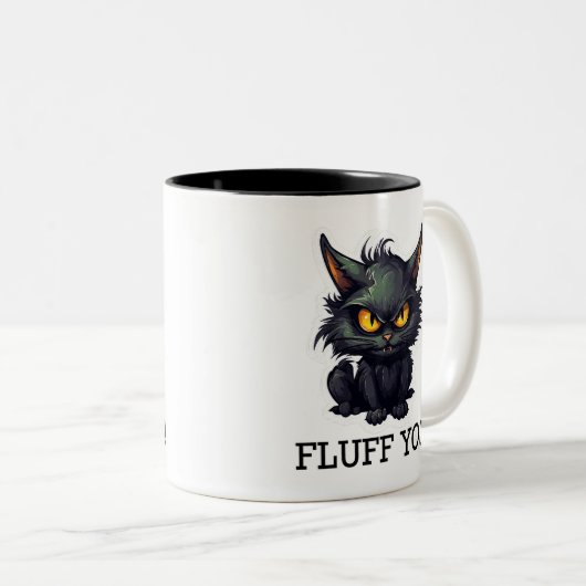 Conception de chat noir bébé - Mug à deux tons (Devant droit)