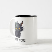 Conception de chat noir bébé - Mug à deux tons (Devant gauche)