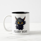Conception de chat noir bébé - Mug à deux tons (Gauche)