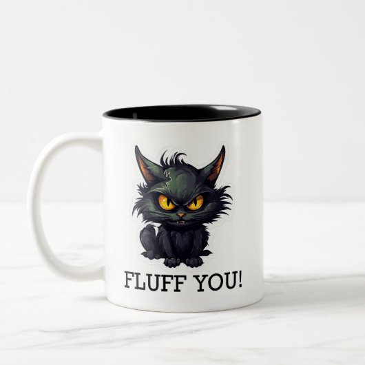 Conception de chat noir bébé - Mug à deux tons (Gauche)