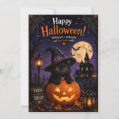 conception de chat pour carte d'Halloween (Devant)