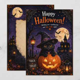 conception de chat pour carte d'Halloween