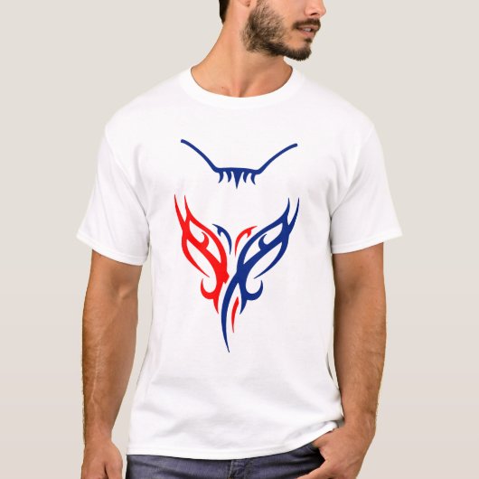 Conception de chat tribal - T-shirt abstrait rouge (Devant)
