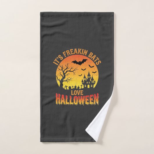 Conception de château hanté Halloween, les chauves (Serviette à main)