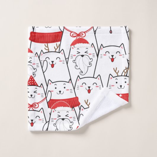 Conception de chats de vacances (Gant de toilette)