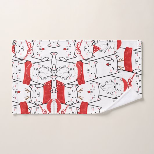 Conception de chats de vacances (Serviette à main)