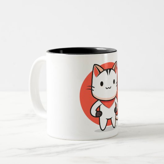 Conception de chats Joueuse Mug en céramique (Devant gauche)