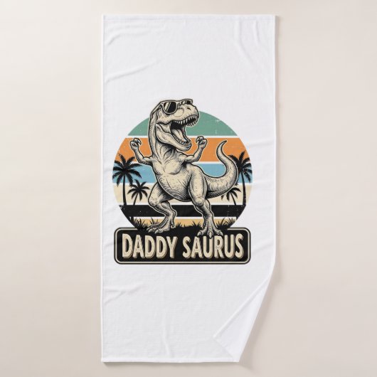 Conception de chemise de dinosaure rétro Daddy Sau (Serviette de bain)
