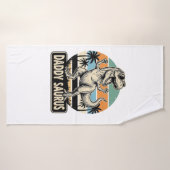 Conception de chemise de dinosaure rétro Daddy Sau (Serviette de bain)