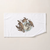 Conception de chemise de gravure de tortue de mer (Serviette à main)