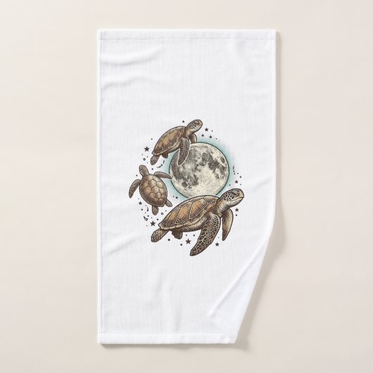 Conception de chemise de gravure de tortue de mer (Serviette à main)