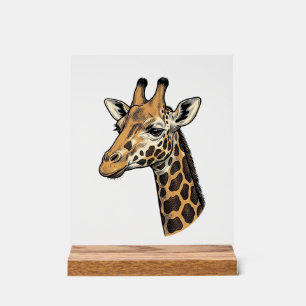 Conception de chemise de portrait de girafe gravur