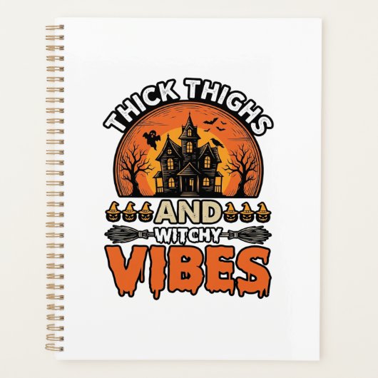 Conception de chemise Halloween Thick Thighs Witch (Devant)
