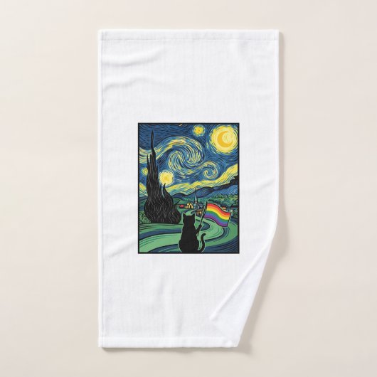 Conception de chemise vectorielle de paysage noctu (Serviette à main)