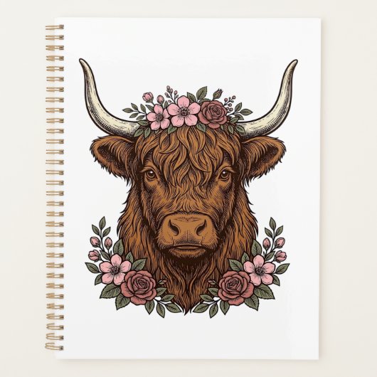 Conception de chemise vectorielle de vache highlan (Devant)