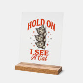 Conception de chemise vintage drôle de chat attend (Angle)
