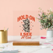 Conception de chemise vintage drôle de chat attend (Mariage)