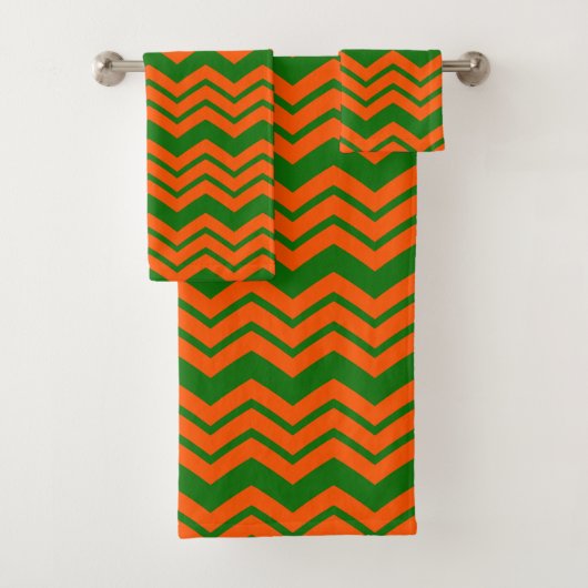 Conception de chevron en zigzag vert orange (En situation)