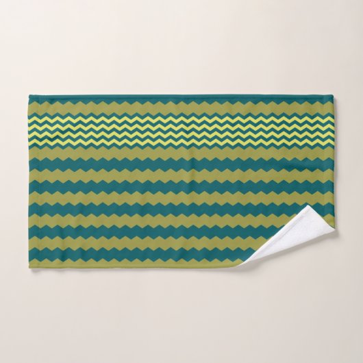 Conception de Chevron vert jaune - Ensemble de ser (Serviette à main)