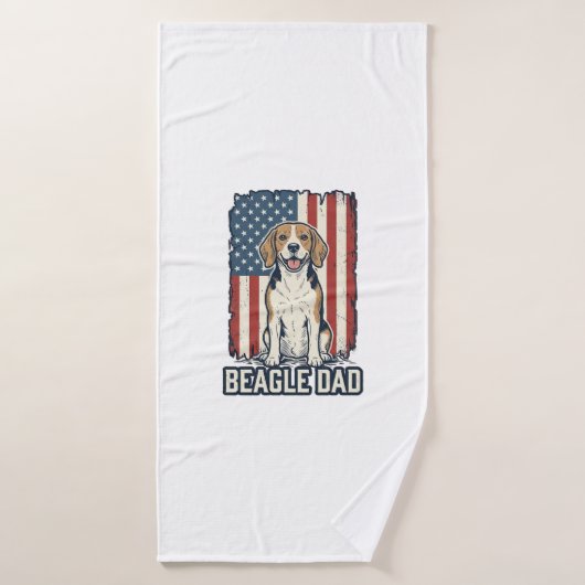 Conception de chien de gravure vintage patriotique (Serviette de bain)